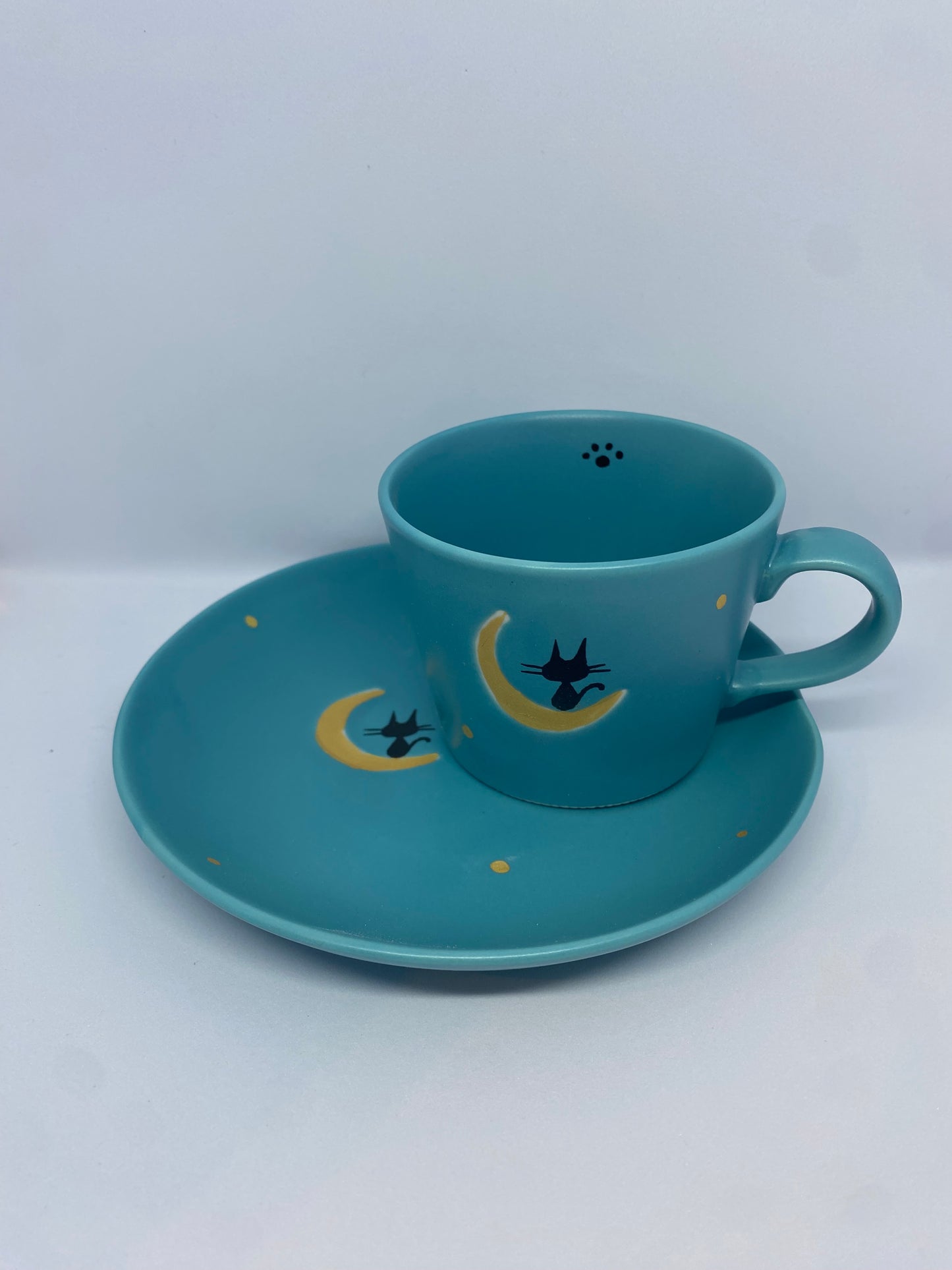 Taza con plato Gato y Luna