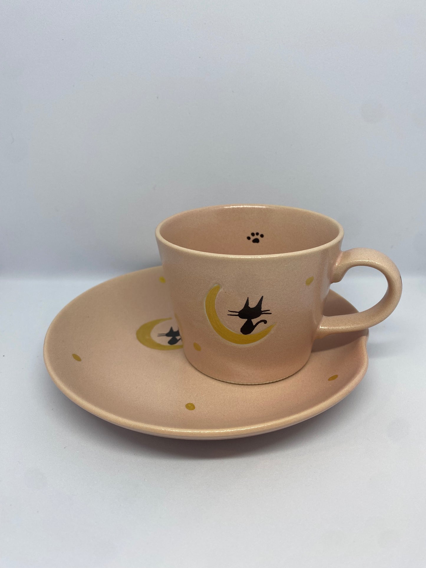 Taza con plato Gato y Luna