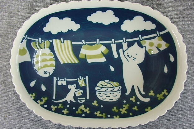Cuenco ovalado 25cm OYASUMI-NEKO