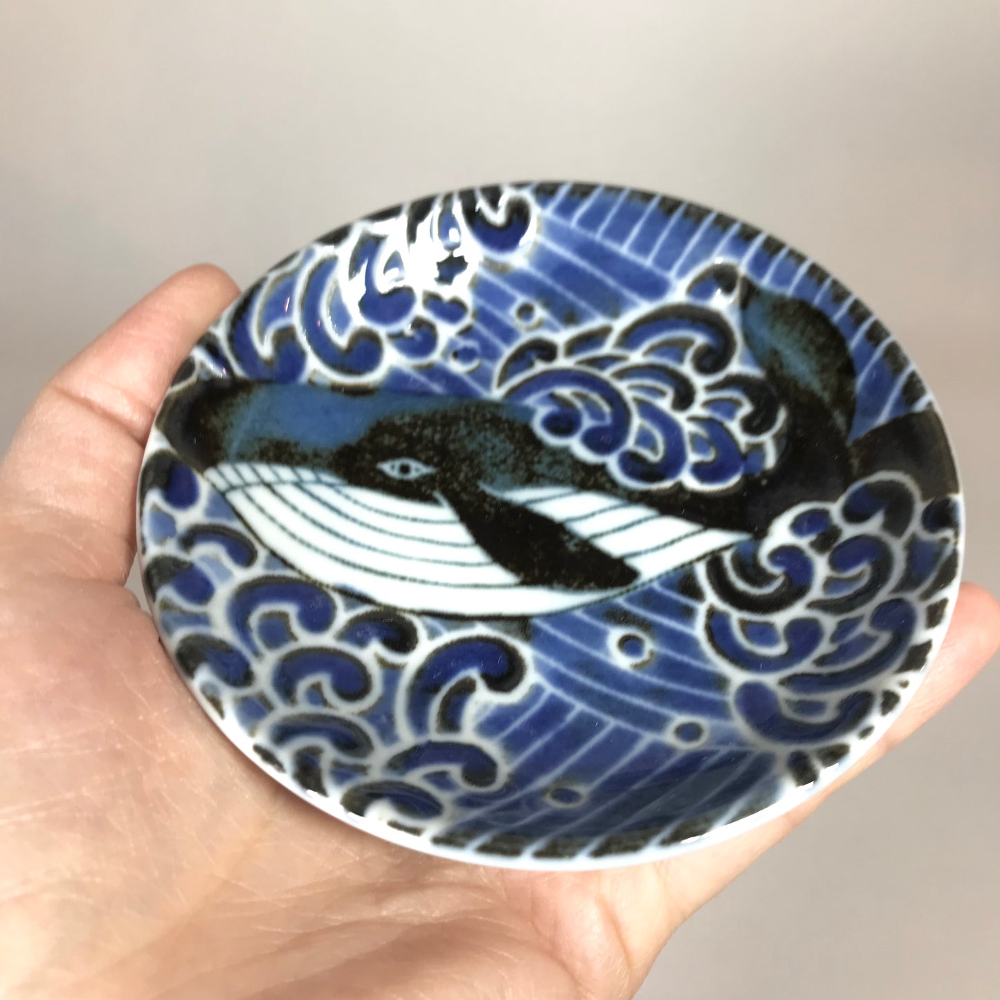 Platito de Salsa. Ballena MINO WARE. 10cm