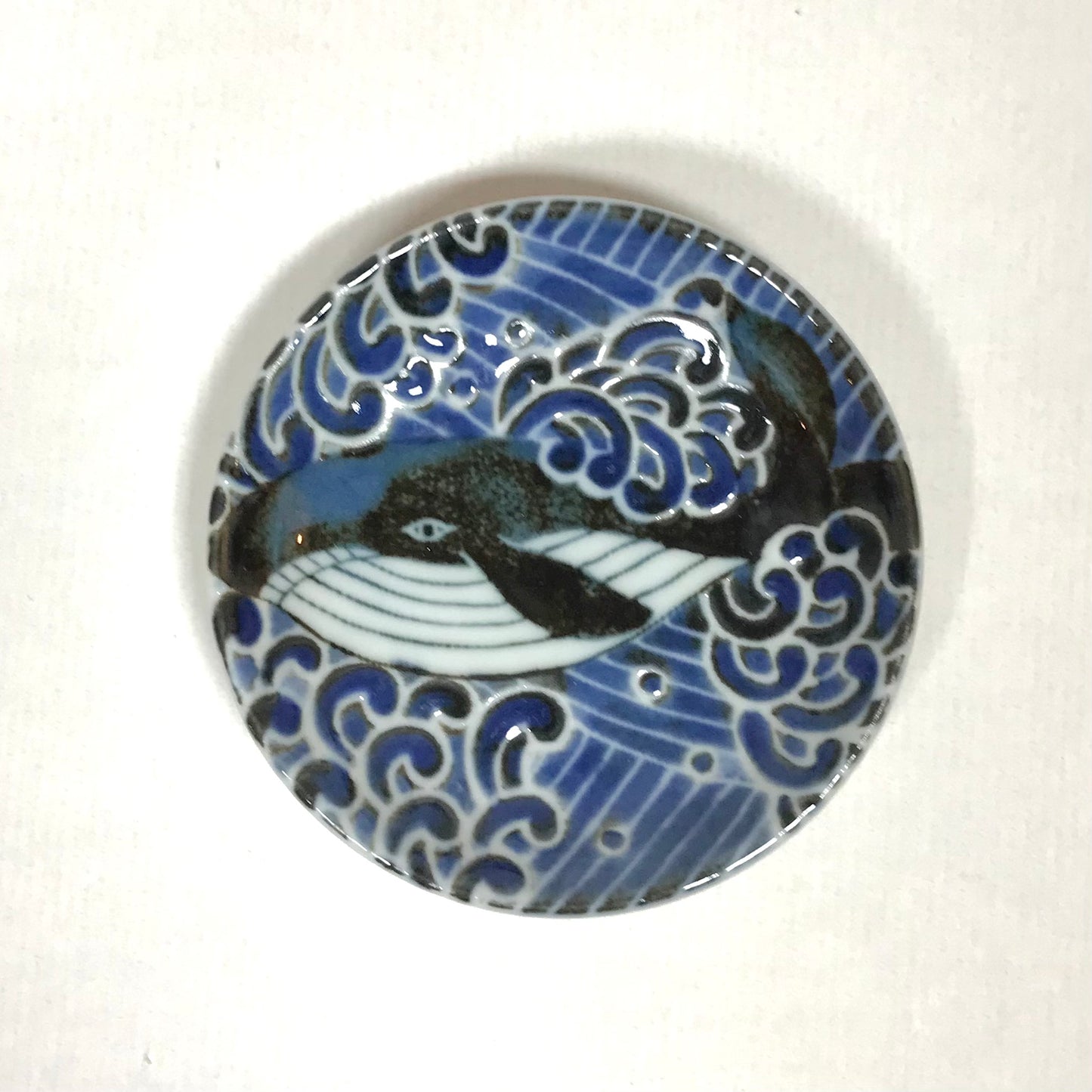 Platito de Salsa. Ballena MINO WARE. 10cm