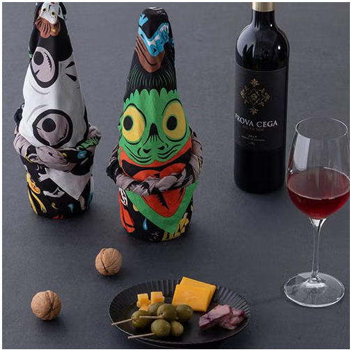 Furoshiki 70cm Yōkai Hyakki Yakō. Musubi x COCHAE