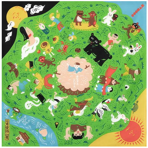 Furoshiki 70cm Cuentos Tradicionales. Musubi x COCHAE