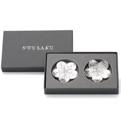 Set de 2 Posapalillos Flor Japonés Estaño 100%. NOUSAKU