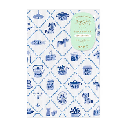 Yuru Log Notebook (B6) Blue Nordic. MIDORI