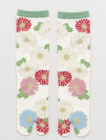 Calcetines Tabi 23-25cm Crisantemo. Kaya