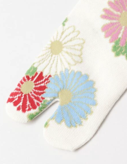 Calcetines Tabi 23-25cm Crisantemo. Kaya