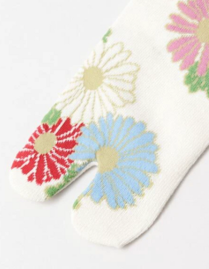 Calcetines Tabi 23-25cm Crisantemo. Kaya